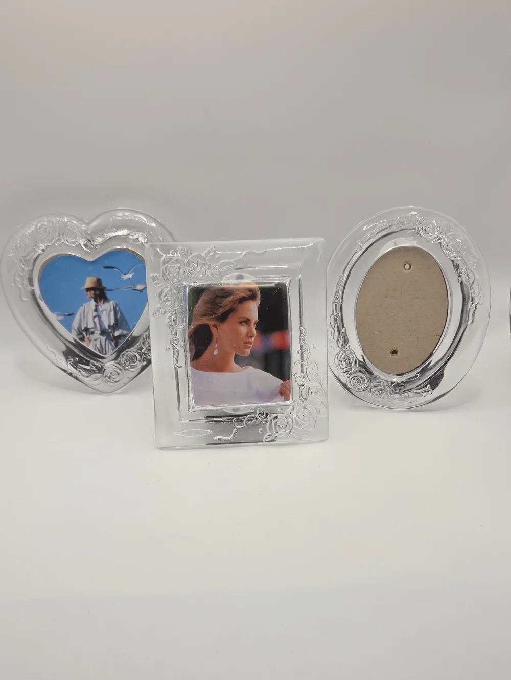 3 Gass Photo Frames. Vintage Taiwan NWT